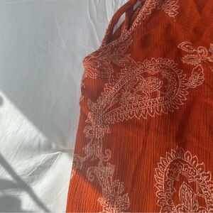 Orange Floral Blouse